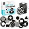 merka High Contrast Bath Toys - 30-Pack, 2.25-Inch Black & White Sensory Foam - Infant Stimulation Flashcards & Waterproof High Contrast Cards - Black & White Baby Bath Toys